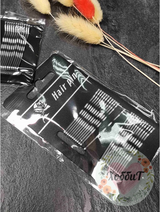 Невидимки для волос на блистере 5см. (серебро)